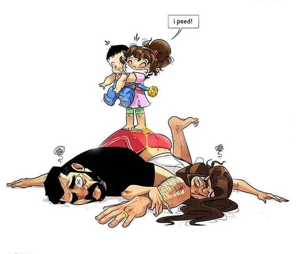 Όταν η ζωή των γονιών θυμίζει κάτι από Ολυμπιακούς Αγώνες - Δείτε σκίτσα