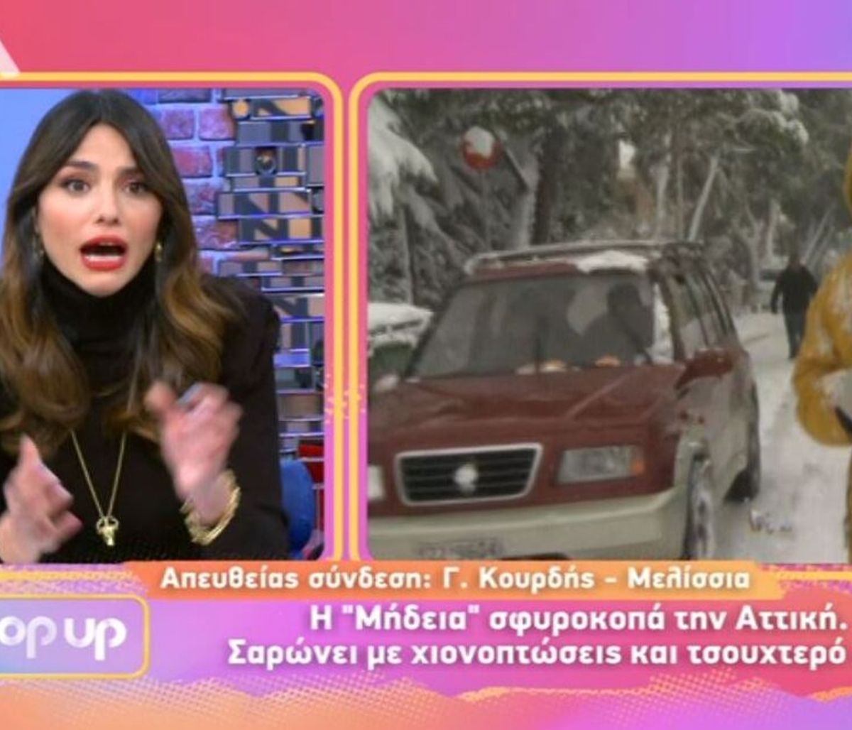 Κοψοχολιάστηκε η Ηλιάνα - Παραλίγο να πατήσει αυτοκίνητο τον ρεπόρτερ του Pop Up