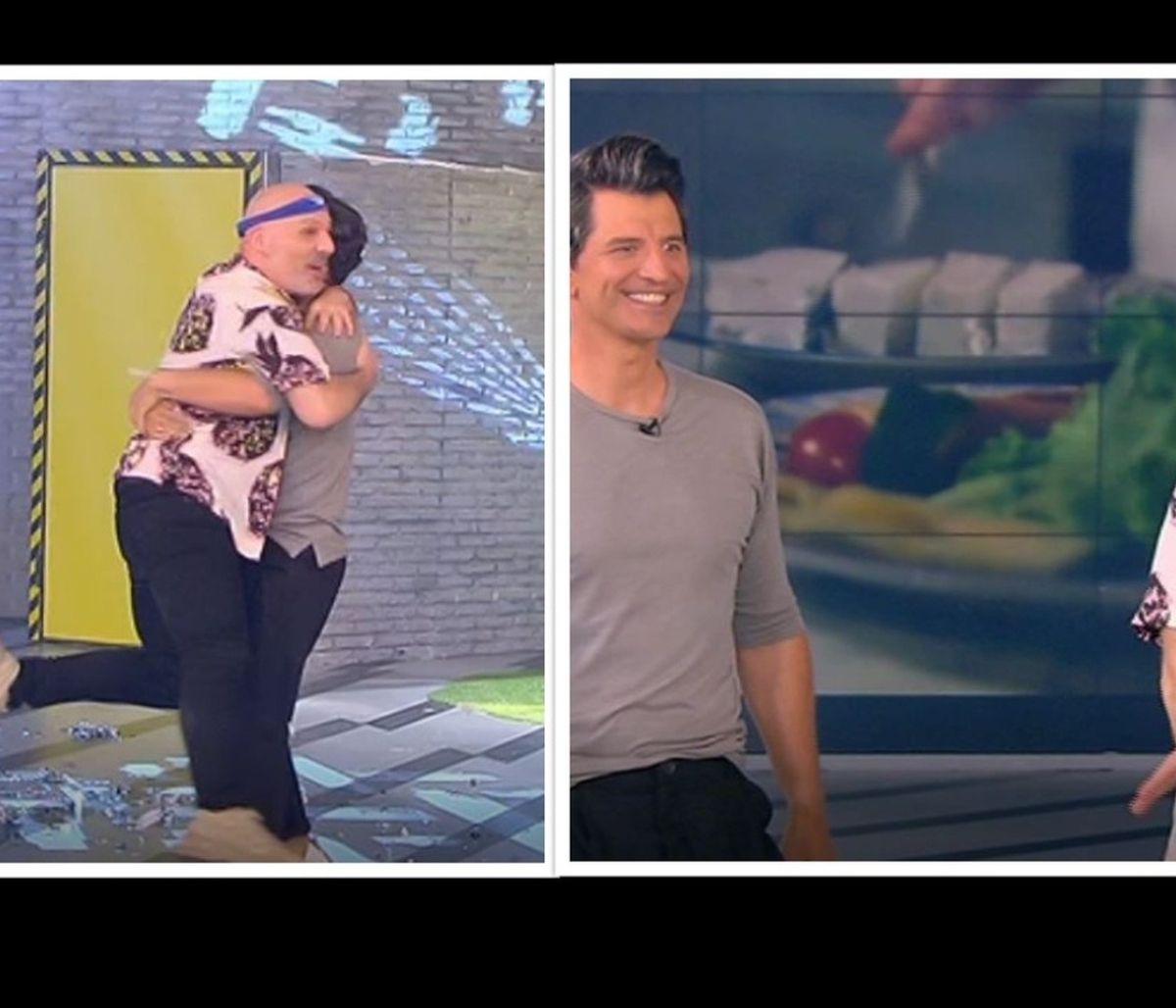 Καλό μεσημεράκι: Ο Σάκης Ρουβάς πήγε στον Μουτσινά με γκρίζα μαλλιά και τον σήκωσε στον αέρα