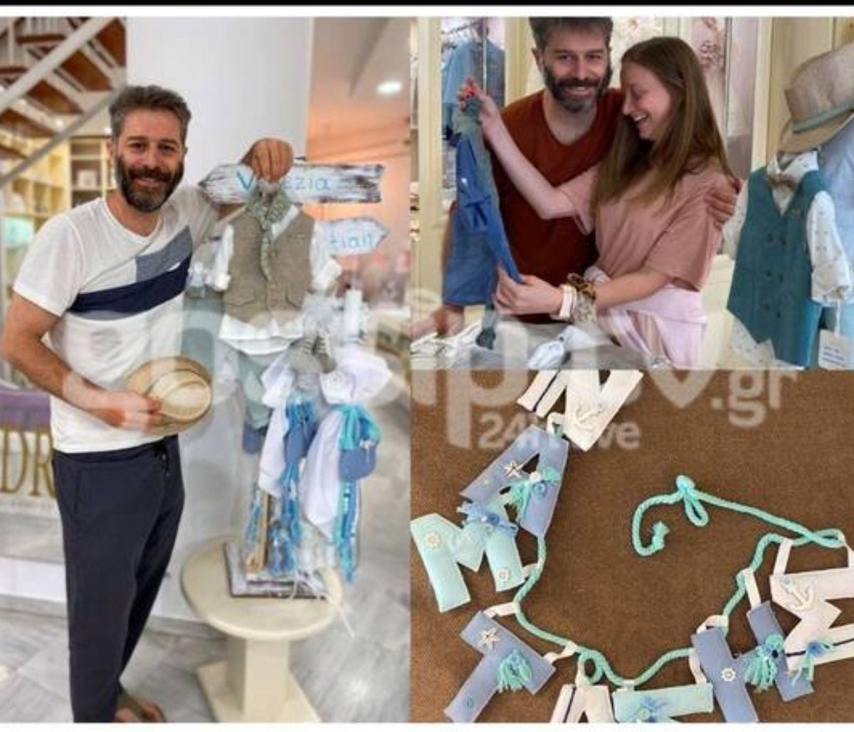 Μπουρδούμης - Δροσάκη: Οι αδημοσίευτες φωτό από την προετοιμασία της βάφτισης του γιου τους
