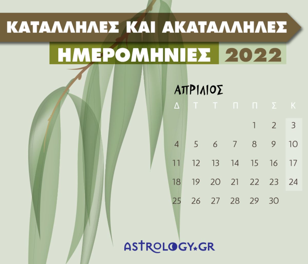 Απρίλιος 2022: Αυτές είναι οι κατάλληλες και οι ακατάλληλες ημερομηνίες του μήνα