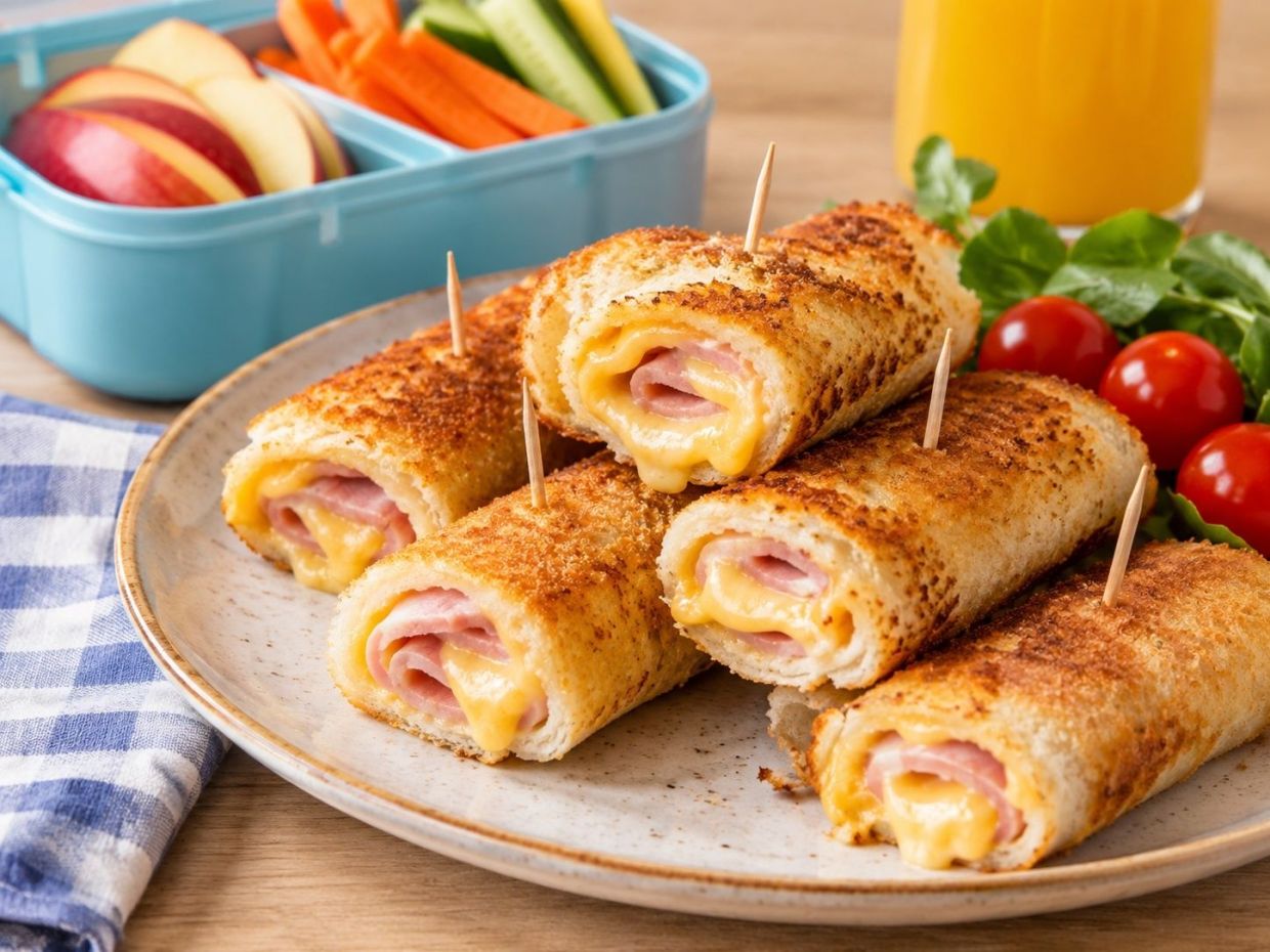 Roll-ups με ψωμί του τοστ και λιωμένο τυρί - Μια απλή και εύκολη ιδέα για το lunchbox του παιδιού