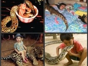 Σοκαριστικές φωτογραφίες παιδιών... αγκαλιά με επικίνδυνα ζώα