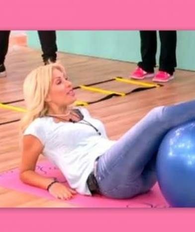 Δείτε πρώτη φορά την Ελένη Μενεγάκη να... γυμνάζεται!