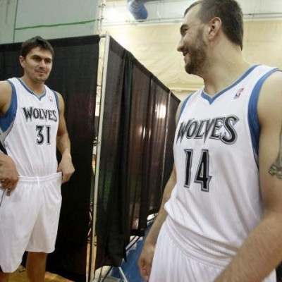 OUR BELOVED NIKOLA PEKOVIC WITH HIS TEAM MATE DARKO MILICIC IN MINNESOTA TIMBERWOLVES