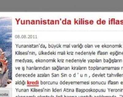 Sabah: Η Ελληνική Εκκλησία στο χείλος της χρεοκοπίας