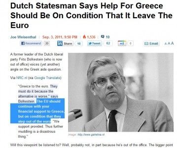 Αποκάλυψη: Οι Ολλανδοί μας «πετάνε» έξω από το ευρώ!