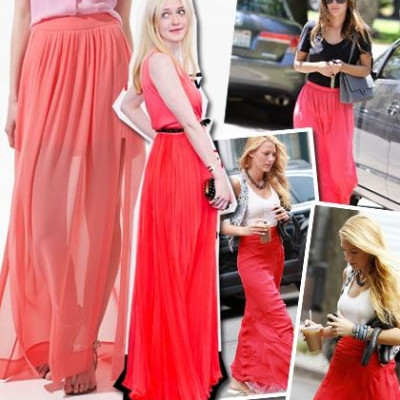 Το Queen.gr σας μαθαίνει πώς να φορέσετε τη μάξι κοραλί φούστα