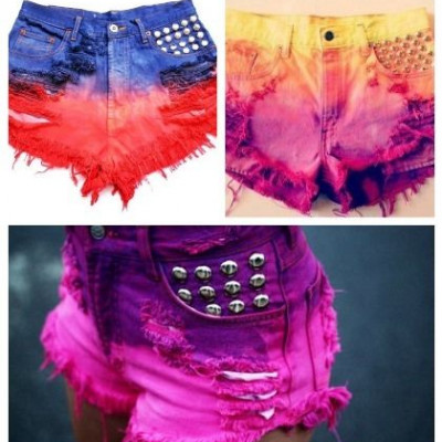 Μετάτρεψε το παλιό σου τζιν σε ολοκαίνουργιο tie-dye studded shorts!