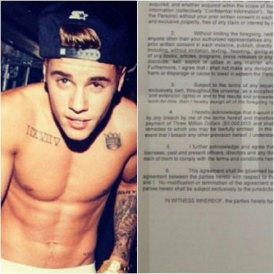 Αυτό είναι το συμβόλαιο εχεμύθειας που υπογράφουν όσοι γνωρίζουν τον Justin Βieber