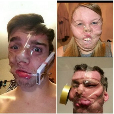 Νέα τρέλα στις selfie φωτογραφίες: Τυλίγουν με σελοτέιπ το πρόσωπό τους!