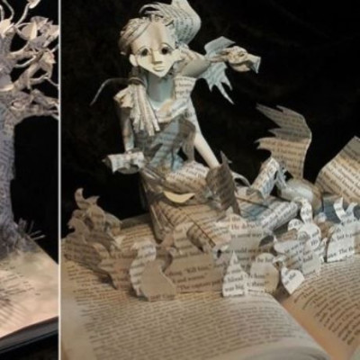 Καλλιτέχνης, δίνει νέα πνοή σε παλιά βιβλία φτιάχνοντας γλυπτά από τις λέξεις!