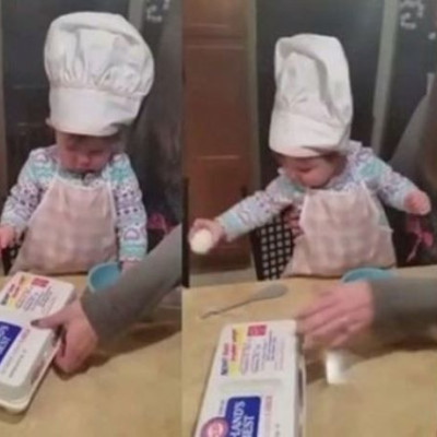 Η πιο μικρή σεφ που έχετε δει είναι 16 μηνών!Δεν μπορείτε να φανταστείτε τι κάνει (βίντεο)