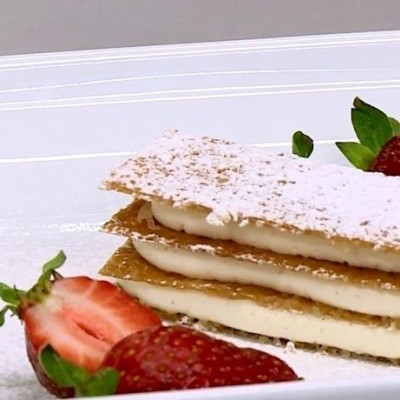 Καραμελωμένα φύλλα μπακλαβά για μιλφέιγ