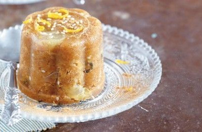 Χαλβάς με μούστο, βασιλικό και καραμελωμένα σταφύλια