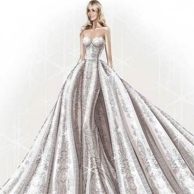 3 κιλά μαργαριτάρια - 5 κιλά παγιέτες: Το νυφικό της Βεργκάρα έχει τη δική του ιστορία!