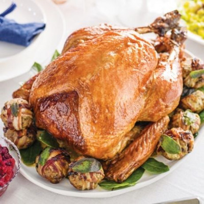 Γαλοπούλα γλασαρισμένη με σιρόπι σφένδαμου και ουίσκι