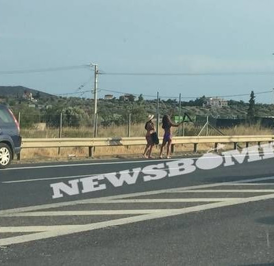 Οτοστόπ στην Αττική Οδό με μαγιό! (video)