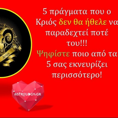 5 πράγματα που δεν θα ήθελε να παραδεχτεί ένας Κριός