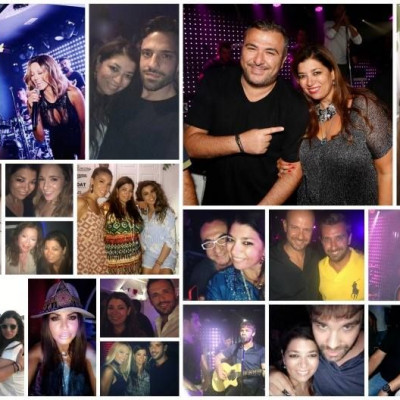 Με τους Έλληνες τραγουδιστές που βρεθήκαμε παρέα στην Μύκονο..