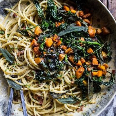 Συνταγές για μακαρονάδα! Καρμπονάρα με λαχανικά