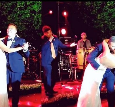 Γάμος Ρέμου – Μπόσνιακ: Ο χορός του ζευγαριού και το παθιασμένο του φιλί