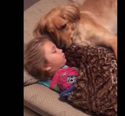 Ο πιο γλυκός ύπνος παιδιού και σκύλου (vid)