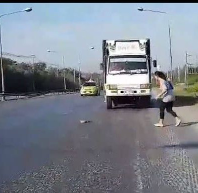 Συγκινητική διάσωση γάτας σε πολυσύχναστο δρόμο (vid)