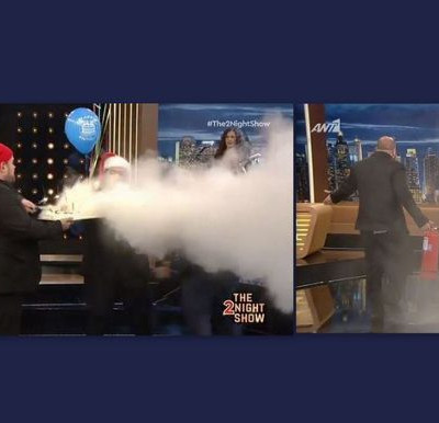 The 2Night Show: Γενέθλια για τον Γρηγόρη! Μπήκαν με πυροσβεστήρα στο πλατό - Άφωνος ο παρουσιαστής