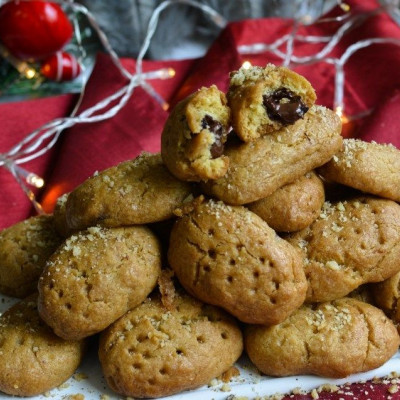 Μελομακάρονα με γέμιση σοκολάτα