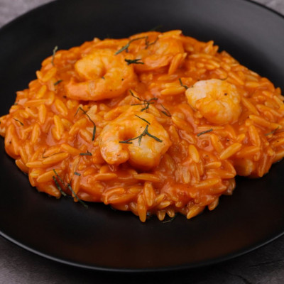 Λαχταριστό κριθαρότο με γαρίδες