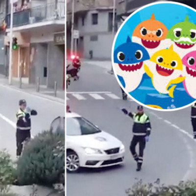 Κορονοϊός: Αστυνομικοί χόρεψαν το «Baby Shark» στους δρόμους για να κάνουν χαρούμενα τα παιδιά