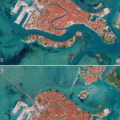 Απίστευτες εικόνες! Άδειασε η Βενετία λόγω κορονοϊού - Οι δορυφορικές λήψεις της NASA (photos)