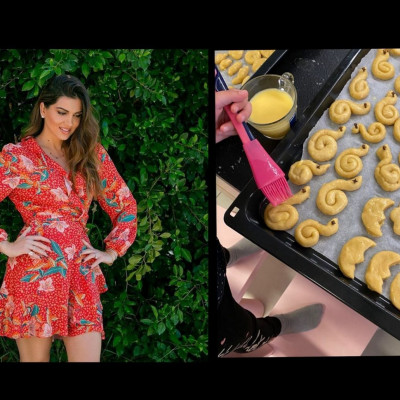 Σταματίνα Τσιμτσιλή: Μπήκε στην κουζίνα με τα παιδιά της και έφτιαξαν κουλουράκια (Photos)