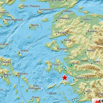 Ισχυρός σεισμός τώρα κοντά στη Σάμο - Αισθητός μέχρι την Αθήνα