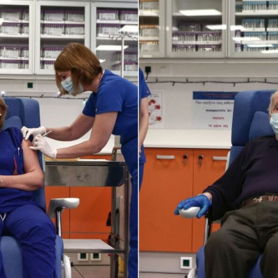 Κορονοϊός: Σπουδαία μέρα! Εμβολιάστηκαν οι δύο πρώτοι Έλληνες - Ποια είναι τα δύο συμβολικά πρόσωπα