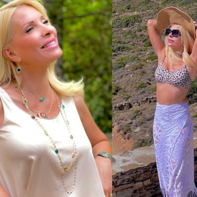 Ελένη Μενεγάκη: Kαφεδάκι με θέα το Αιγαίο! Η νέα φωτό χωρίς μακιγιάζ από την Άνδρο