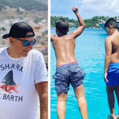 Γιώργος Λιάγκας: Φωτογραφίες από τις διακοπές με τους γιους του
