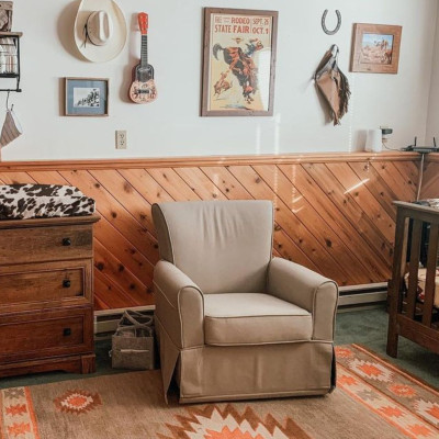 Ρουστίκ διακόσμηση βρεφικού δωματίου (εικόνες)