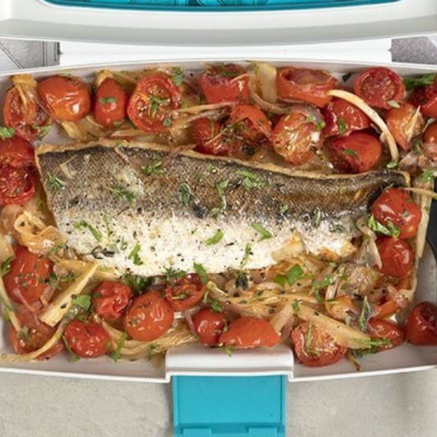 Άκης Πετρετζίκης: Μπακαλιάρος ψητός με λαχανικά