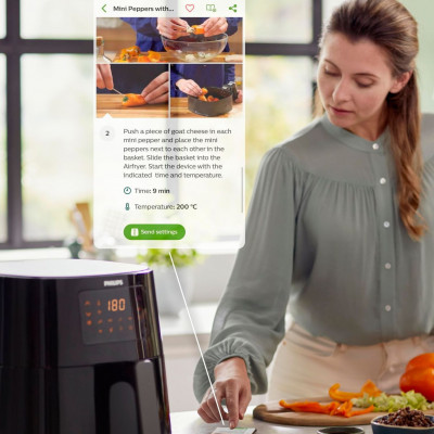 Μαγειρέψτε γευστικά & υγιεινά με το Essential Connected Airfryer XL HD9280, από την άνεση του καναπέ