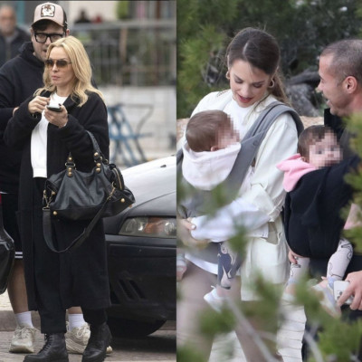 Ο Ζαμπίδης βόλτα με τα δίδυμα & η σπάνια εμφάνιση της Ζήνα