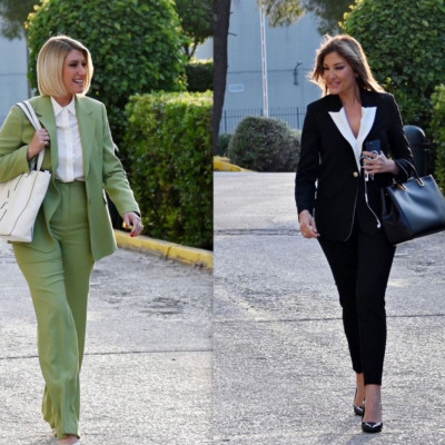 Το πράσινο κοστούμι της Κοσιώνη & το απίθανο blazer της Τζίμα