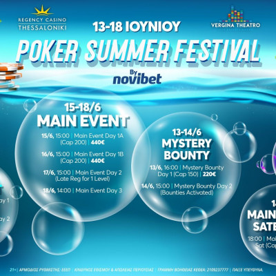 Novibet Poker Summer Festival: Mystery Bounty, Ladies Freeroll & Main Event… για όλους!