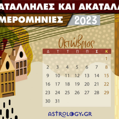 Οκτώβριος 2023: Οι κατάλληλες και οι ακατάλληλες ημερομηνίες