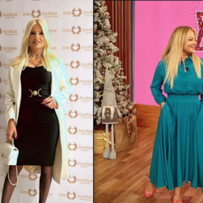 To ασπρόμαυρο σύνολο της Σκορδά και το all day dress της Ζαμπέτογλου