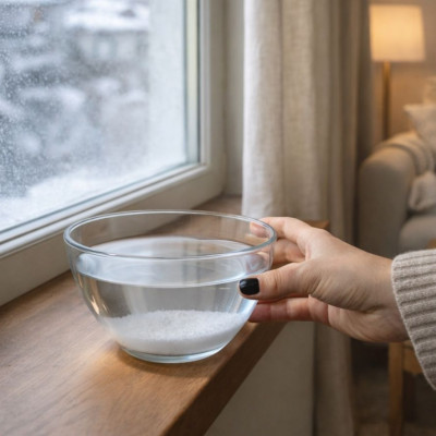 Ένα μπολ με αλατόνερο στο παράθυρο τον χειμώνα: αυτό το απλό κόλπο λειτουργεί όπως το αλουμινόχαρτο