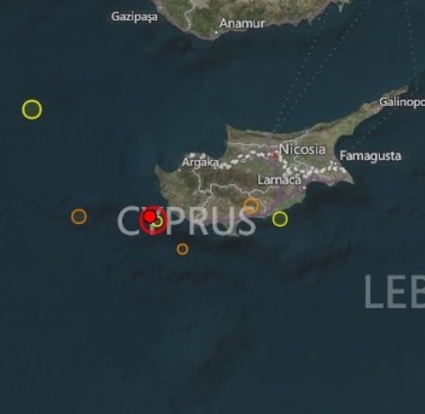 Ισχυρός σεισμός στην Κύπρο