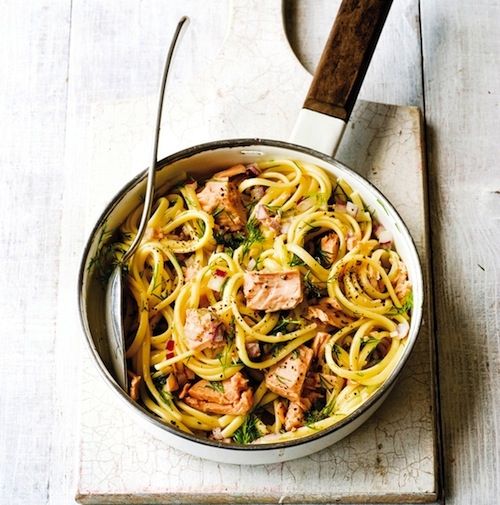 Λιγκουίνι με τόνο και λεμονάτη σάλτσα με άρωμα άνηθου