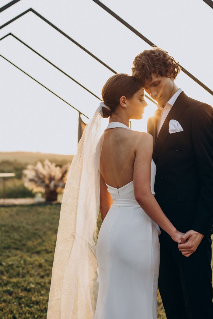 Bride and groom on their wedding ceremony